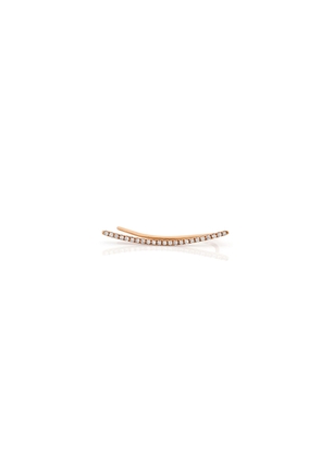 EF Collection Diamond Curved Bar Ear Cuff Earring in 14K Yellow Gold