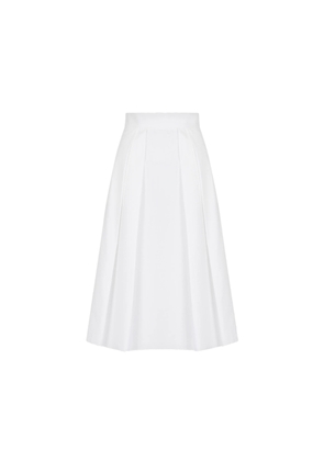 Giorgio Armani White Woven Cotton Skirt, Size IT 40