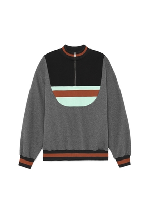 Plan C Quarter-Zip Sweatshirt in Melange Anthracite, Medium