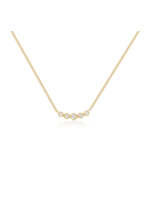 EF Collection Diamond Crown Crescent Necklace in 14K Yellow Gold