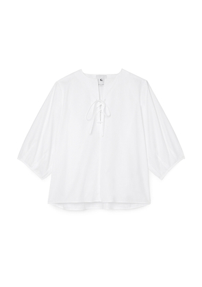 G. Label by goop Noelle Lace-Up Top in White, Size 2