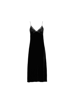 Sleeping with Jacques Freya Velvet Slip Dress in Black, Size 3