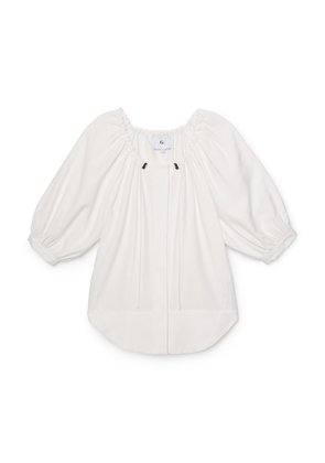 G. Label by goop Cerull Gathered-Neck Top in White, Size 0