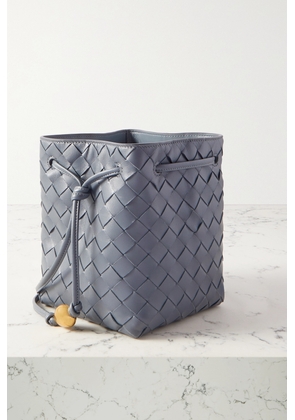 Bottega Veneta - Small Embellished Intrecciato Leather Bucket Bag - Gray - One size