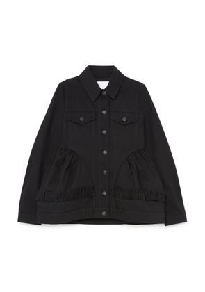 Cecilie Bahnsen Ulanda Jacket in Black, Size UK 12