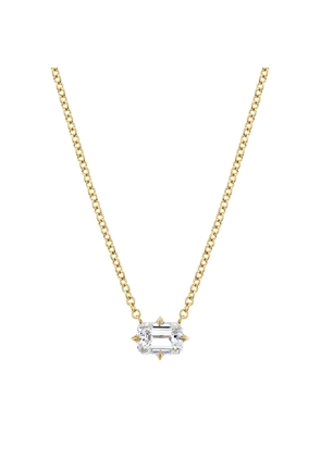 Lizzie Mandler Mini Prong-Set Emerald-Cut Diamond Necklace in 18K Gold/White Diamonds