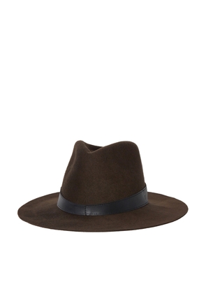 Janessa Leone Raleigh Hat in Dark Brown, Medium