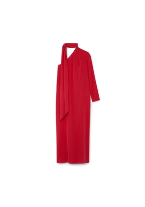 ESSE Classico One-Shoulder Maxi Dress in Framboise, Size AU10