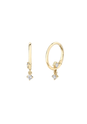 Lizzie Mandler Seamless Star Hoops Earring in 18K Gold/White Diamonds