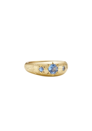 Cece Jewellery Anchored Forever Ring in 18K Yellow Gold/Sapphire, Size 5
