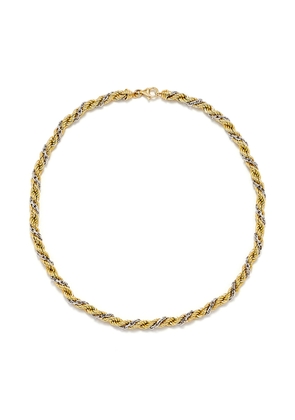 Yvonne Leon Corde Torsade Necklace in 18K White & Yellow Gold/Diamond