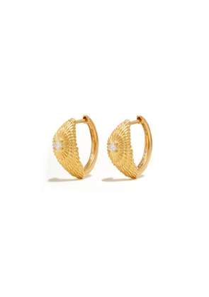 Yvonne Leon Oursin Gold Hoops Earring in 18K Yellow Gold/Diamond