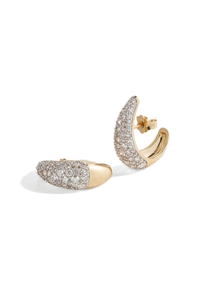 Lucy Delius Jewellery Signature Pavé Ear Cuffs Earring in 14Kt Yellow Gold/White Diamonds/White Rhodium