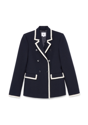 G. Label by goop Krentzman Tipped Jacket in Navy/Ivory, Size 8