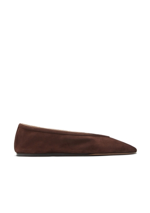 Le Monde Beryl Suede Luna Slippers in Chocolate, Size IT 37