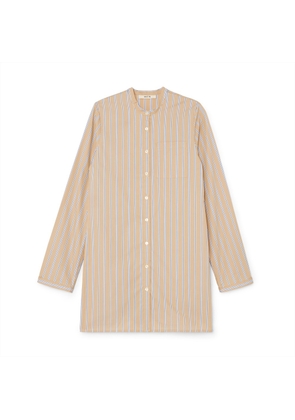 Matin Mini Shirtdress in Tan/Blue Stripe, Size AU8