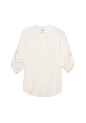 G. Label by goop Ashton Henley Tee in Ivory, Small