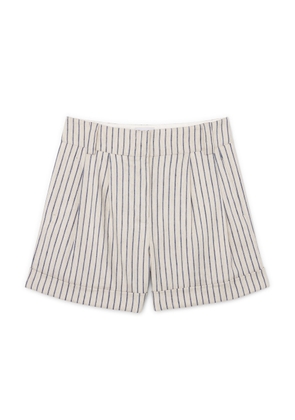 G. Label by goop Colinsky Striped Shorts in Navy/Oat, Size 12