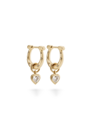 Cece Jewellery Horseclip Hoops and Sweetheart Charms in Diamond/18K Yellow Gold