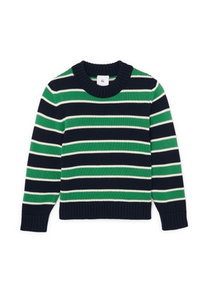 G. Label by goop Rachel Striped Sweater in Navy/Green/White, X-Small
