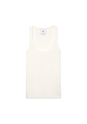 G. Label by goop Kerwin Tank Top in Ivory, Large