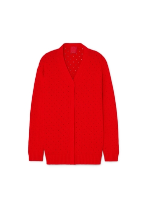 CASHMERE in LOVE Babe Cardigan in Tomato Red, Small
