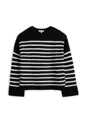 Alex Mill Normandie Stripe Sweater in Black/Ivory, Large