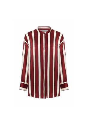 Asceno Mantera Shirt in Ruby Bold Stripe, Small