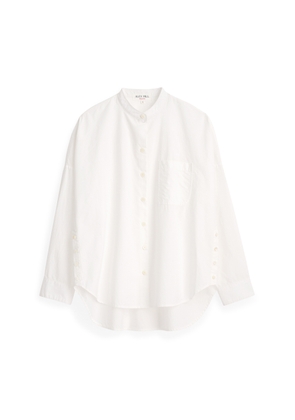 Alex Mill Collarless Standard Shirt in White, Small