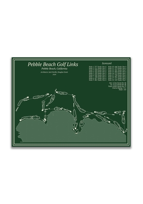 Course Maps Pebble Beach Golf Course Map in Green Multi