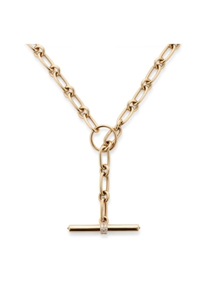 G. Label by goop Charlie Toggle Necklace​ in Yellow Gold/White Diamonds