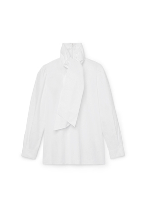 G. Label by goop Avalos Poplin Bow Top in White, Size 2