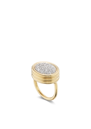 Beck Fine Jewelry Scuba Diamond Pavé Ring​ in 18K Yellow Gold/Diamonds, Size 7