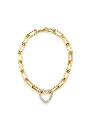 Robinson Pelham Identity Necklace with Diamond Heart in 18K Yellow Gold/Diamonds​