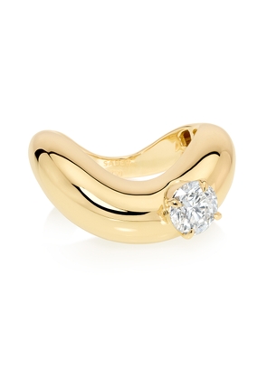 Sauer Zaha One-Diamond Ring​ in 18K Yellow Gold/Diamond, Size 6