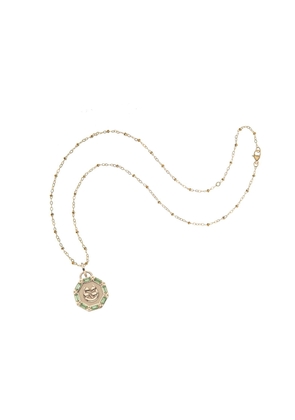 Jane Win Lucky Embellished Coin Pendant Necklace in 14K Gold-Plated Sterling Silver
