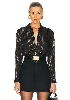 L'AGENCE Laurent Shirt in Black & Gold - Black. Size M (also in S).