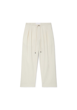 Maria McManus Pleated Drawstring Trousers in Ivory, Small
