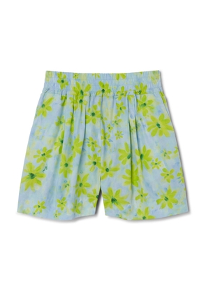Marni High-Waisted Shorts in Aquamarine, Size IT 38