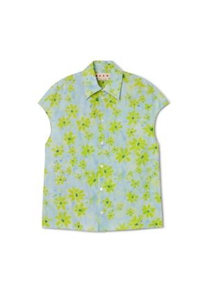 Marni Cocoon Shirt in Aquamarine, Size IT 38
