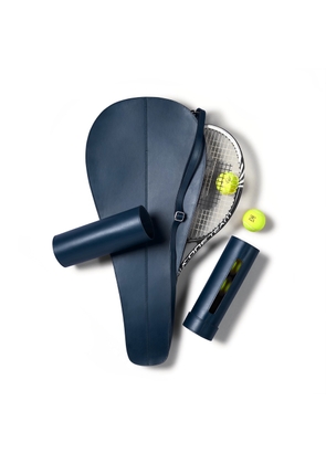 Paradise Row Leather Tennis Racquet Cover in Petroleum Blue
