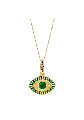 NeverNot Life in Color Eye Pendant in 14K Yellow Gold/Green Topaz