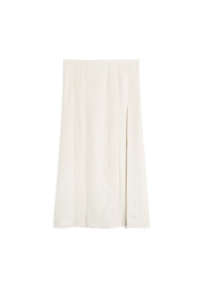 Toteme Pleated Wrap Skirt in Snow, Size FR 38