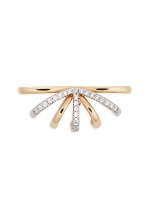 G. Label by goop Morgan Pavé Cage Earring​ in Yellow Gold/White Diamonds
