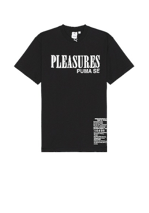 Puma Select X Pleasures Typo Tee in Black - Black. Size S (also in ).