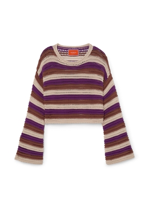 La DoubleJ Cropped Sweater in Multicolor Avorio, X-Small