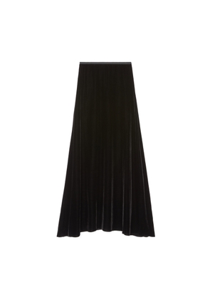 G. Label by goop Reilly Long Velvet Skirt in Black, Size 2