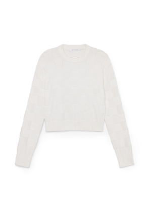Cecilie Bahnsen Gudrun Jumper in Darcy Check Knit White, Large