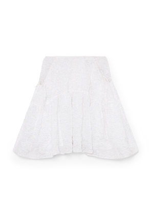 Cecilie Bahnsen Gilly Skirt in Matelassé White, Size UK 10