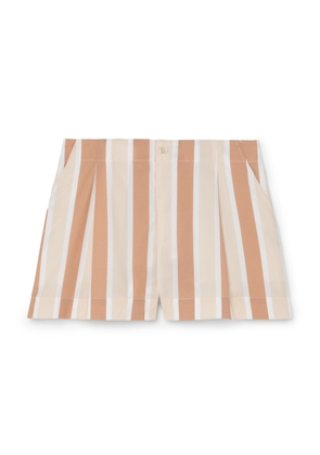 Staud Zoey Shorts in Sand Stripe, Large